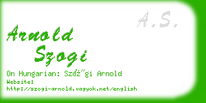 arnold szogi business card